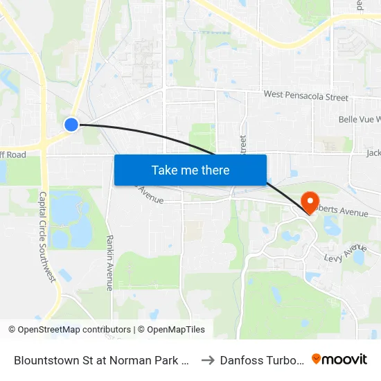 Blountstown St at Norman Park Dr Nb to Danfoss Turbocor map