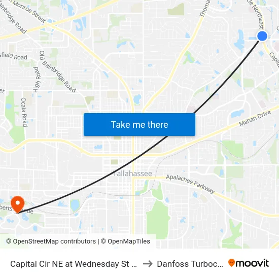 Capital Cir NE at Wednesday St Sb to Danfoss Turbocor map