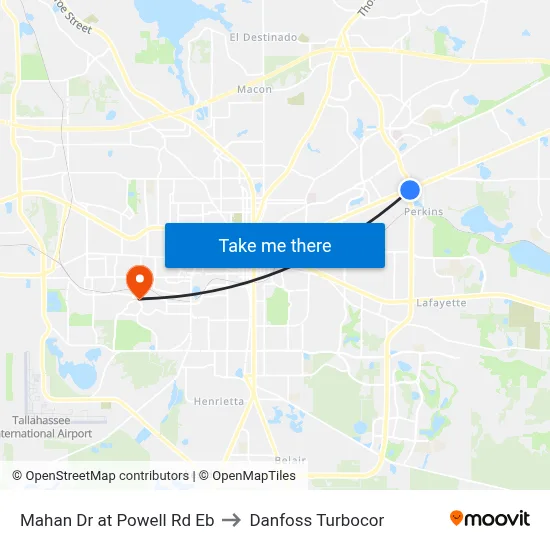 Mahan Dr at Powell Rd Eb to Danfoss Turbocor map