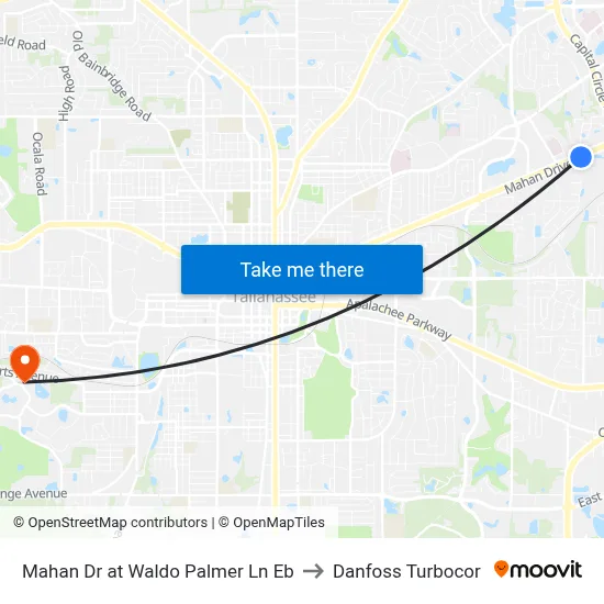 Mahan Dr at Waldo Palmer Ln Eb to Danfoss Turbocor map