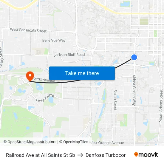 Railroad Ave at All Saints St Sb to Danfoss Turbocor map
