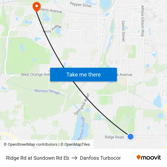 Ridge Rd at Sundown Rd Eb to Danfoss Turbocor map