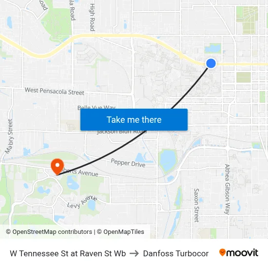 W Tennessee St at Raven St Wb to Danfoss Turbocor map