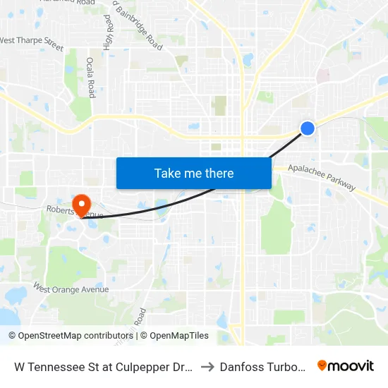 W Tennessee St at Culpepper Dr Eb to Danfoss Turbocor map