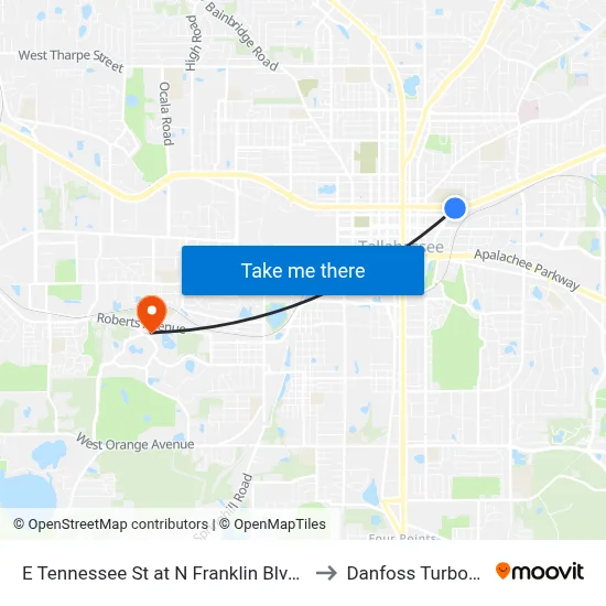 E Tennessee St at N Franklin Blvd Eb to Danfoss Turbocor map