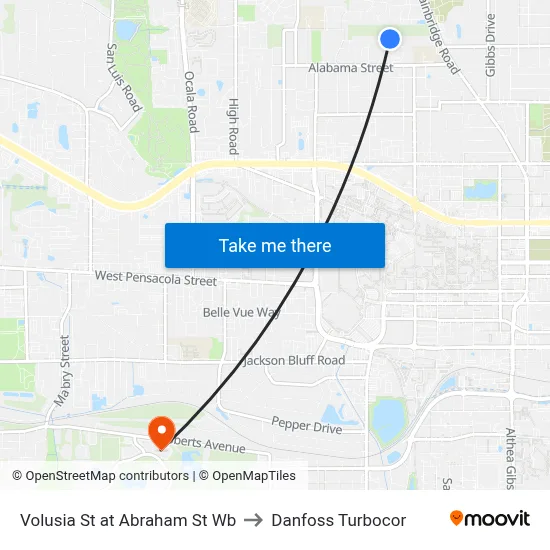 Volusia St at Abraham St Wb to Danfoss Turbocor map