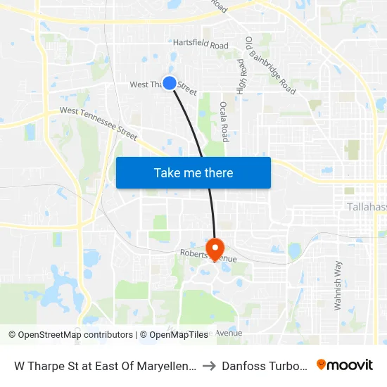 W Tharpe St at East Of Maryellen Wb to Danfoss Turbocor map