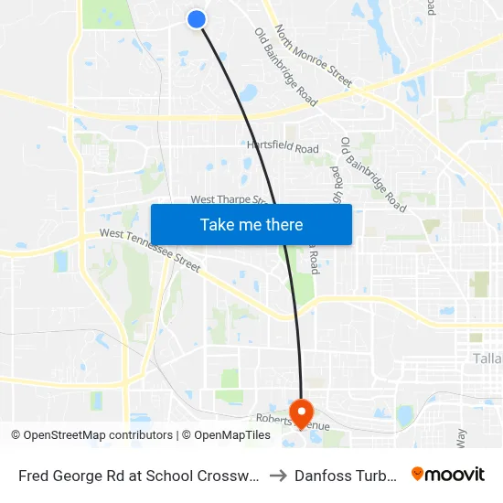 Fred George Rd at School Crosswalk Nb to Danfoss Turbocor map