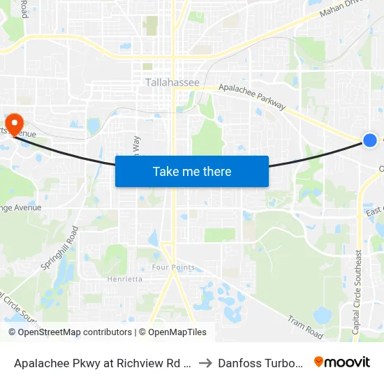 Apalachee Pkwy at Richview Rd Wb to Danfoss Turbocor map