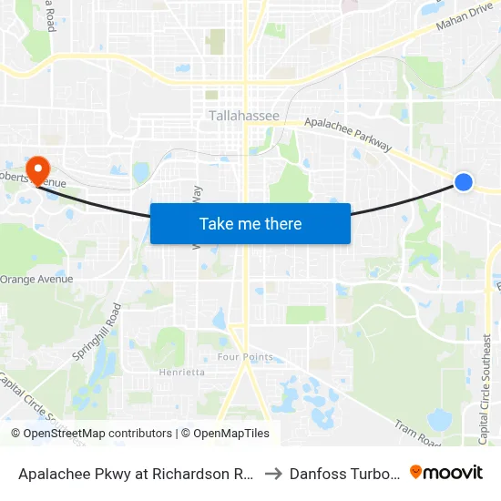 Apalachee Pkwy at Richardson Rd Wb to Danfoss Turbocor map