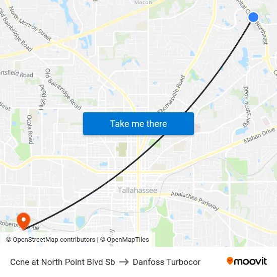 Ccne at North Point Blvd Sb to Danfoss Turbocor map