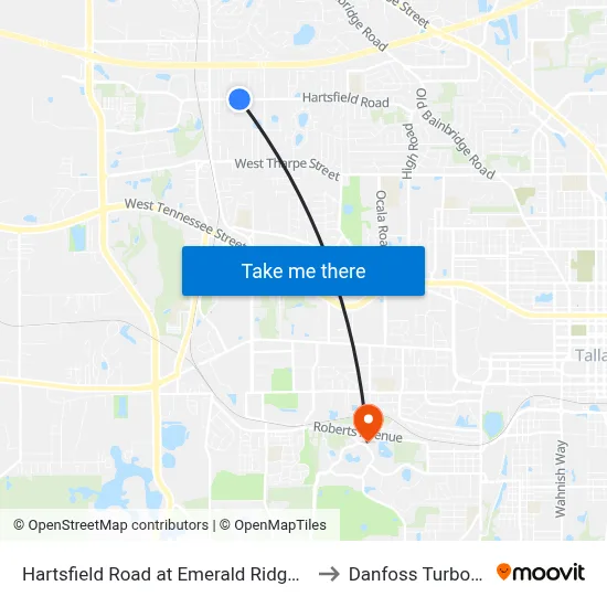 Hartsfield Road at Emerald Ridge Wb to Danfoss Turbocor map