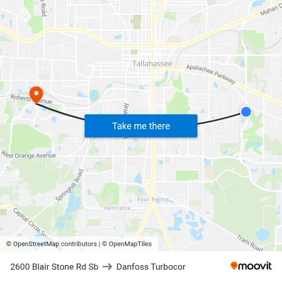2600 Blair Stone Rd Sb to Danfoss Turbocor map