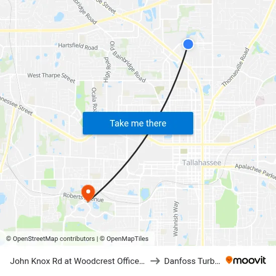 John Knox Rd at Woodcrest Office Park  Eb to Danfoss Turbocor map