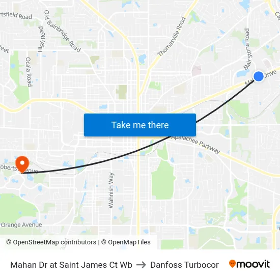 Mahan Dr at Saint James Ct Wb to Danfoss Turbocor map