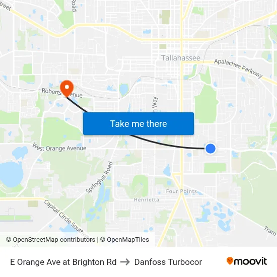 E Orange Ave at Brighton Rd to Danfoss Turbocor map