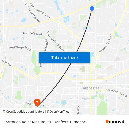 Bermuda Rd at Mae Rd to Danfoss Turbocor map