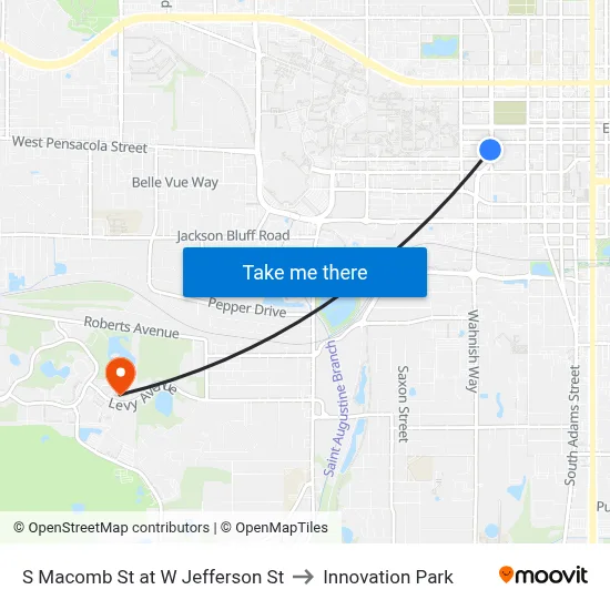 S Macomb St at W Jefferson St to Innovation Park map