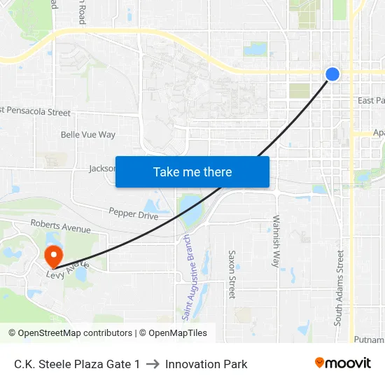 C.K. Steele Plaza Gate 1 to Innovation Park map