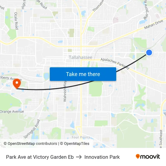 Park Ave at Victory Garden Eb to Innovation Park map