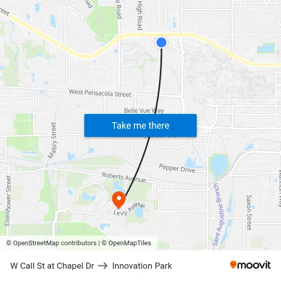 W Call St at Chapel Dr to Innovation Park map