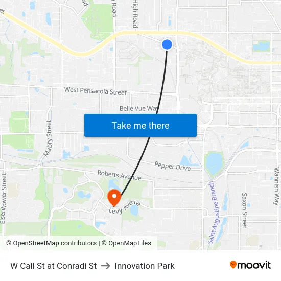 W Call St at Conradi St to Innovation Park map