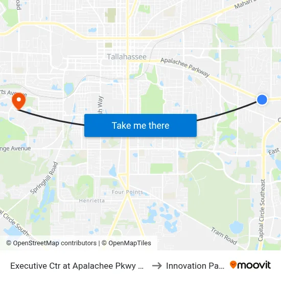 Executive Ctr at Apalachee Pkwy Nb to Innovation Park map