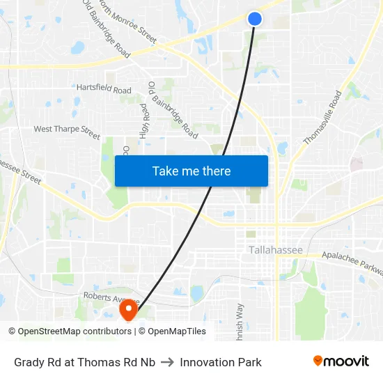 Grady Rd at Thomas Rd  Nb to Innovation Park map