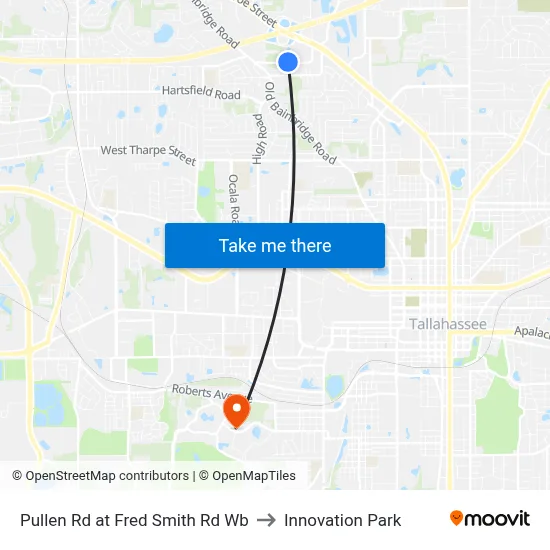 Pullen Rd at Fred Smith Rd Wb to Innovation Park map