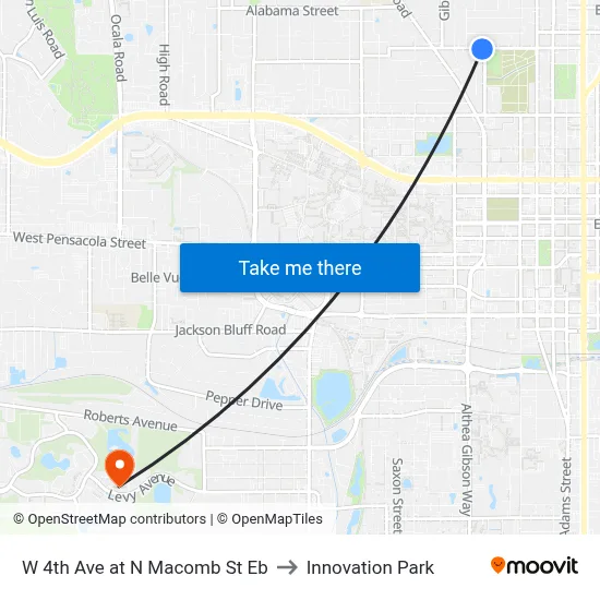 W 4th Ave at N Macomb St Eb to Innovation Park map
