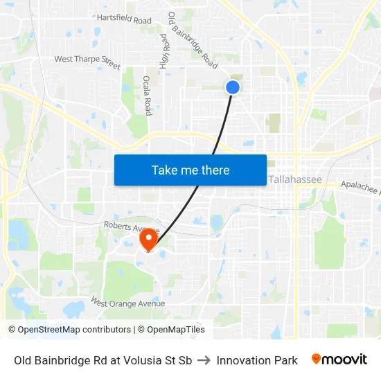 Old Bainbridge Rd at Volusia St Sb to Innovation Park map