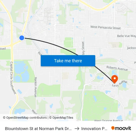 Blountstown St at Norman Park Dr Nb to Innovation Park map