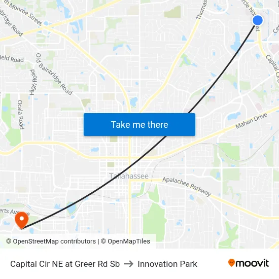 Capital Cir NE at Greer Rd Sb to Innovation Park map
