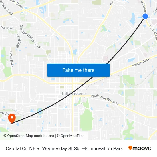 Capital Cir NE at Wednesday St Sb to Innovation Park map
