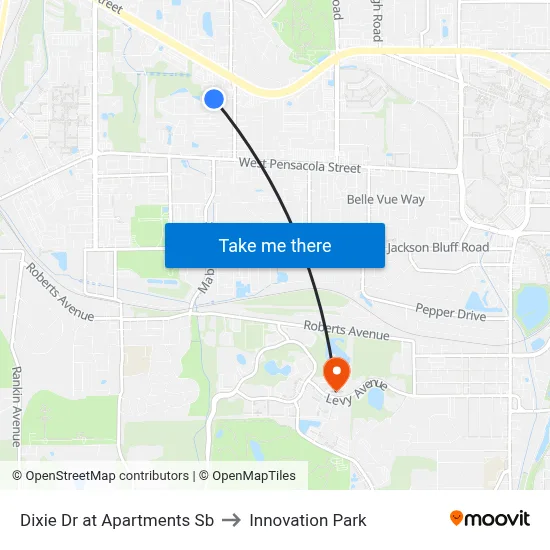 Dixie Dr at Apartments Sb to Innovation Park map