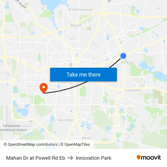 Mahan Dr at Powell Rd Eb to Innovation Park map