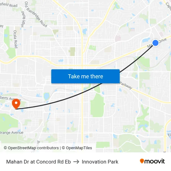 Mahan Dr at Concord Rd Eb to Innovation Park map