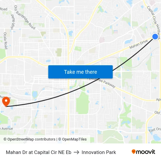 Mahan Dr at Capital Cir NE Eb to Innovation Park map
