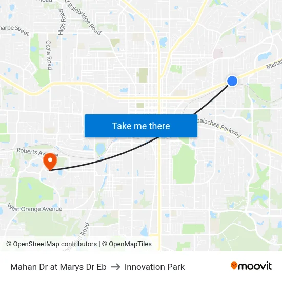 Mahan Dr at Marys Dr Eb to Innovation Park map