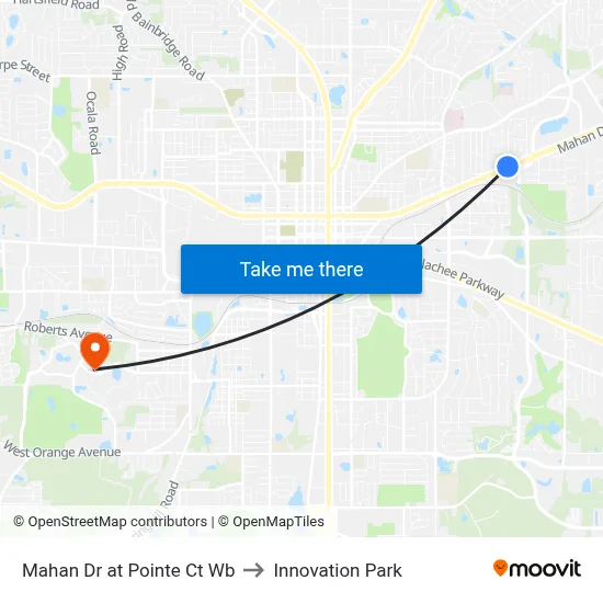 Mahan Dr at Pointe Ct Wb to Innovation Park map