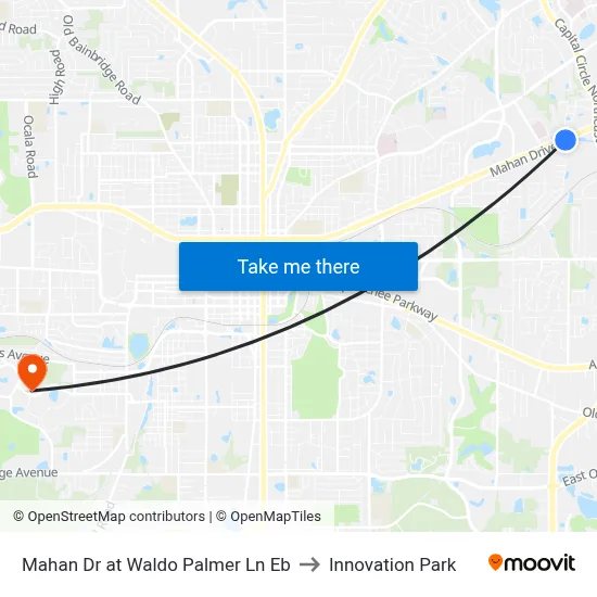 Mahan Dr at Waldo Palmer Ln Eb to Innovation Park map