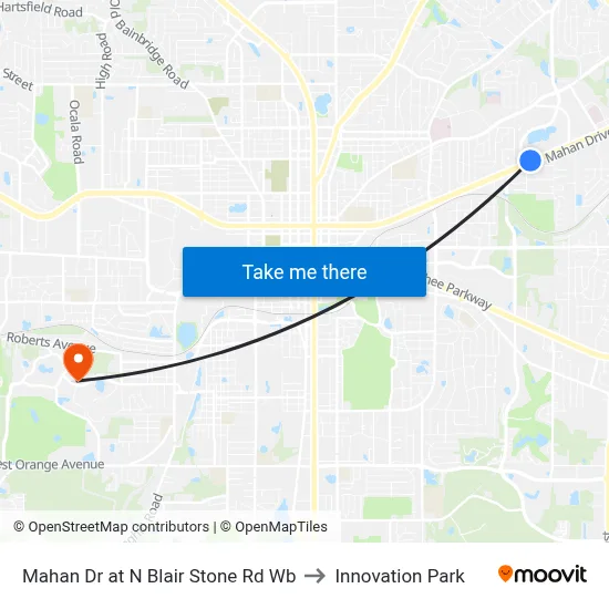 Mahan Dr at N Blair Stone Rd Wb to Innovation Park map