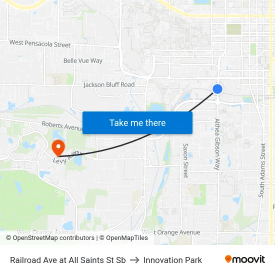 Railroad Ave at All Saints St Sb to Innovation Park map