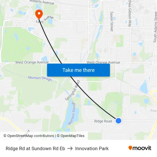 Ridge Rd at Sundown Rd Eb to Innovation Park map