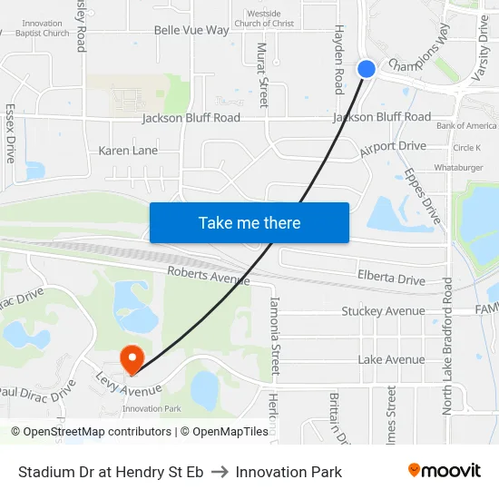 Stadium Dr at Hendry St Eb to Innovation Park map