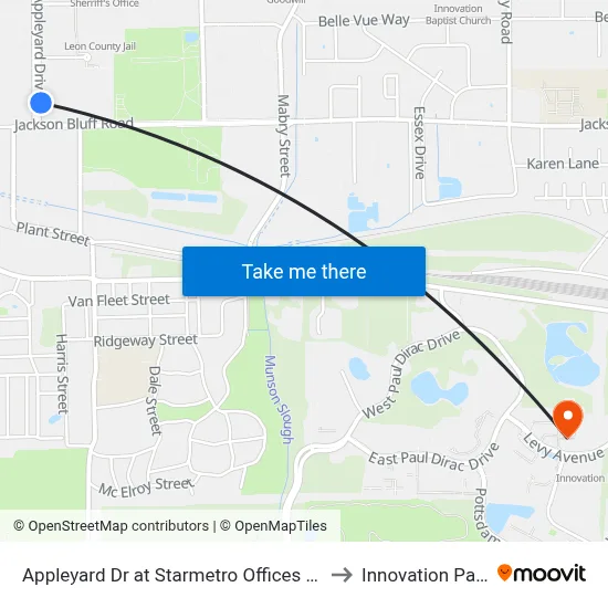 Appleyard Dr at Starmetro Offices Nb to Innovation Park map