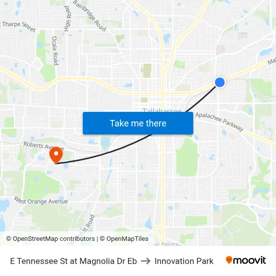 E Tennessee St at Magnolia Dr Eb to Innovation Park map