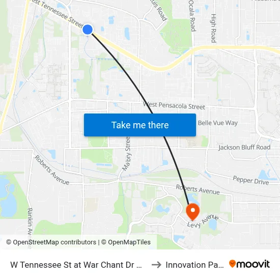 W Tennessee St at War Chant Dr Wb to Innovation Park map