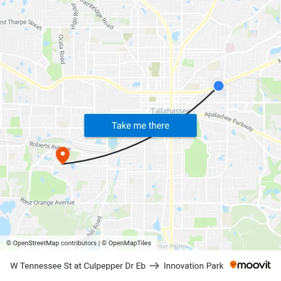 W Tennessee St at Culpepper Dr Eb to Innovation Park map