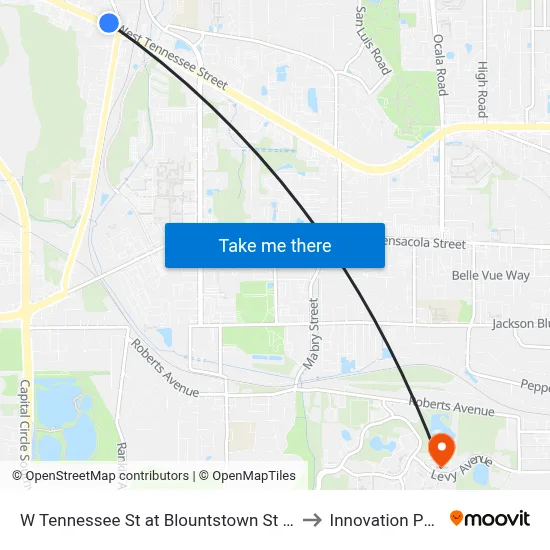 W Tennessee St at Blountstown St Wb to Innovation Park map